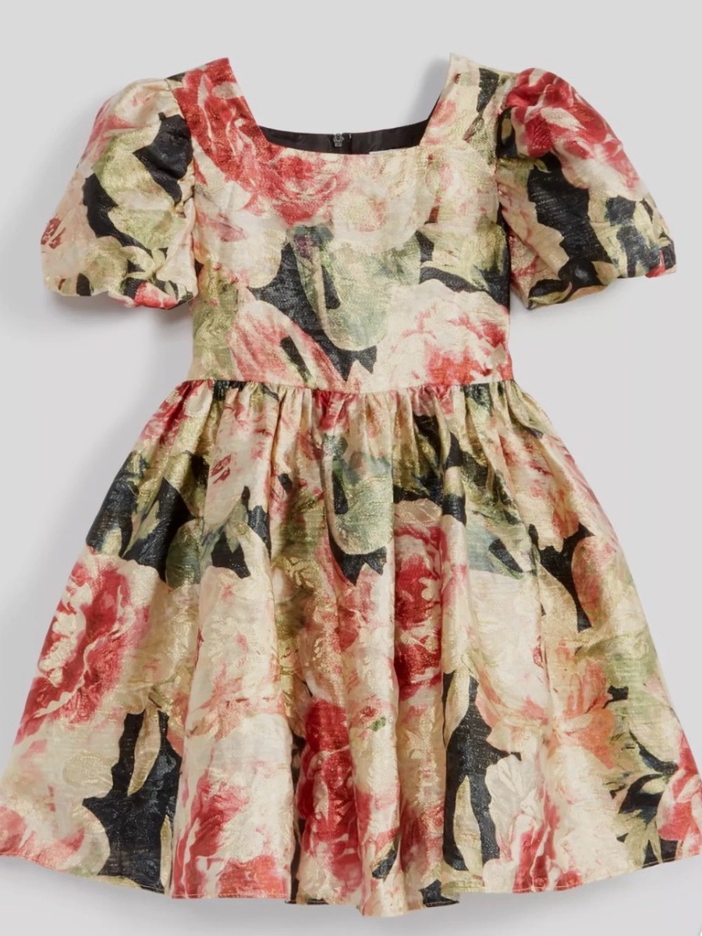 Rare Editions - Girls Floral Puff-Sleeve Party Dress size 12 / like new